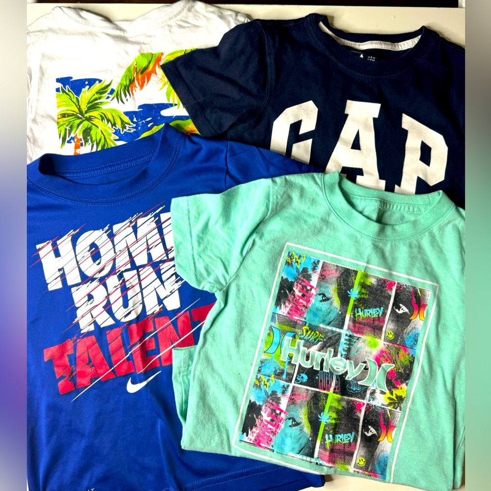 Lot of Boys Size 4 Tshirts. Brands  include Hurley, Nike, Gap & Tommy Bahama.